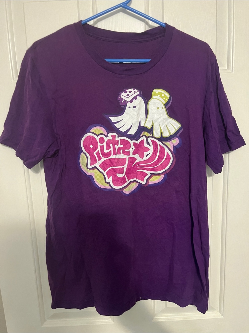 Purple Graphic Pet Bird T-Shirt with Pink & White Design